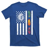 Usa Flag Feather Native American Heritage Day Indian Gift Meaningful Gift T-Shirt