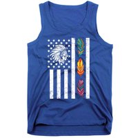 Usa Flag Feather Native American Heritage Day Indian Gift Meaningful Gift Tank Top