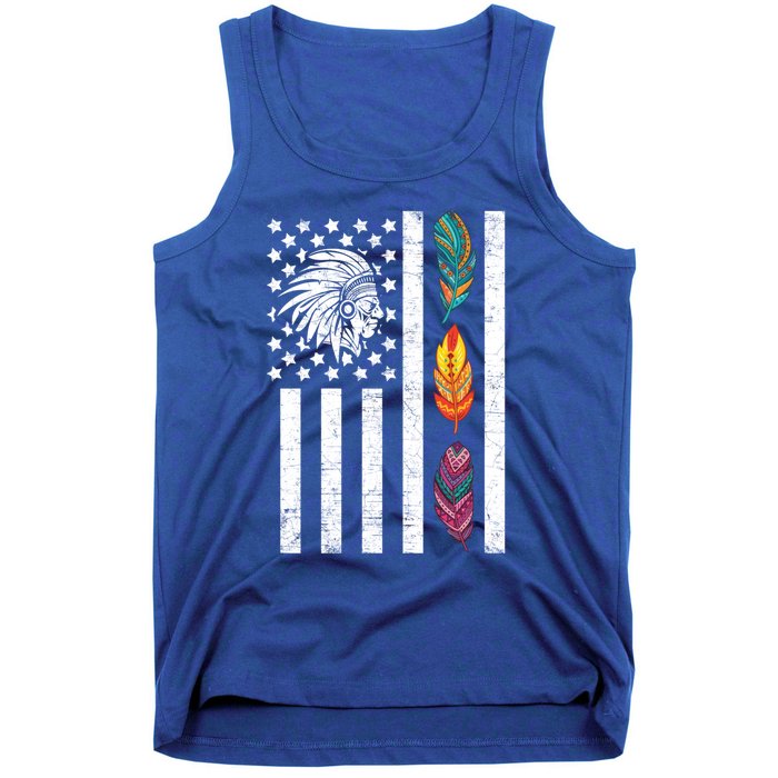 Usa Flag Feather Native American Heritage Day Indian Gift Meaningful Gift Tank Top