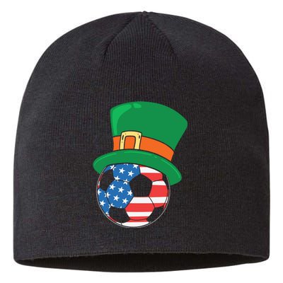 USA Flag Football Leprechaun Patrick Sustainable Beanie