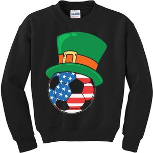 USA Flag Football Leprechaun Patrick Kids Sweatshirt