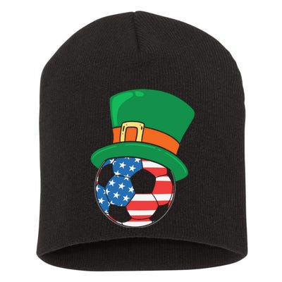 USA Flag Football Leprechaun Patrick Short Acrylic Beanie