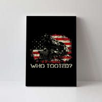 USA Flag Funny Train Lover Men Women Who Tooted Train Canvas