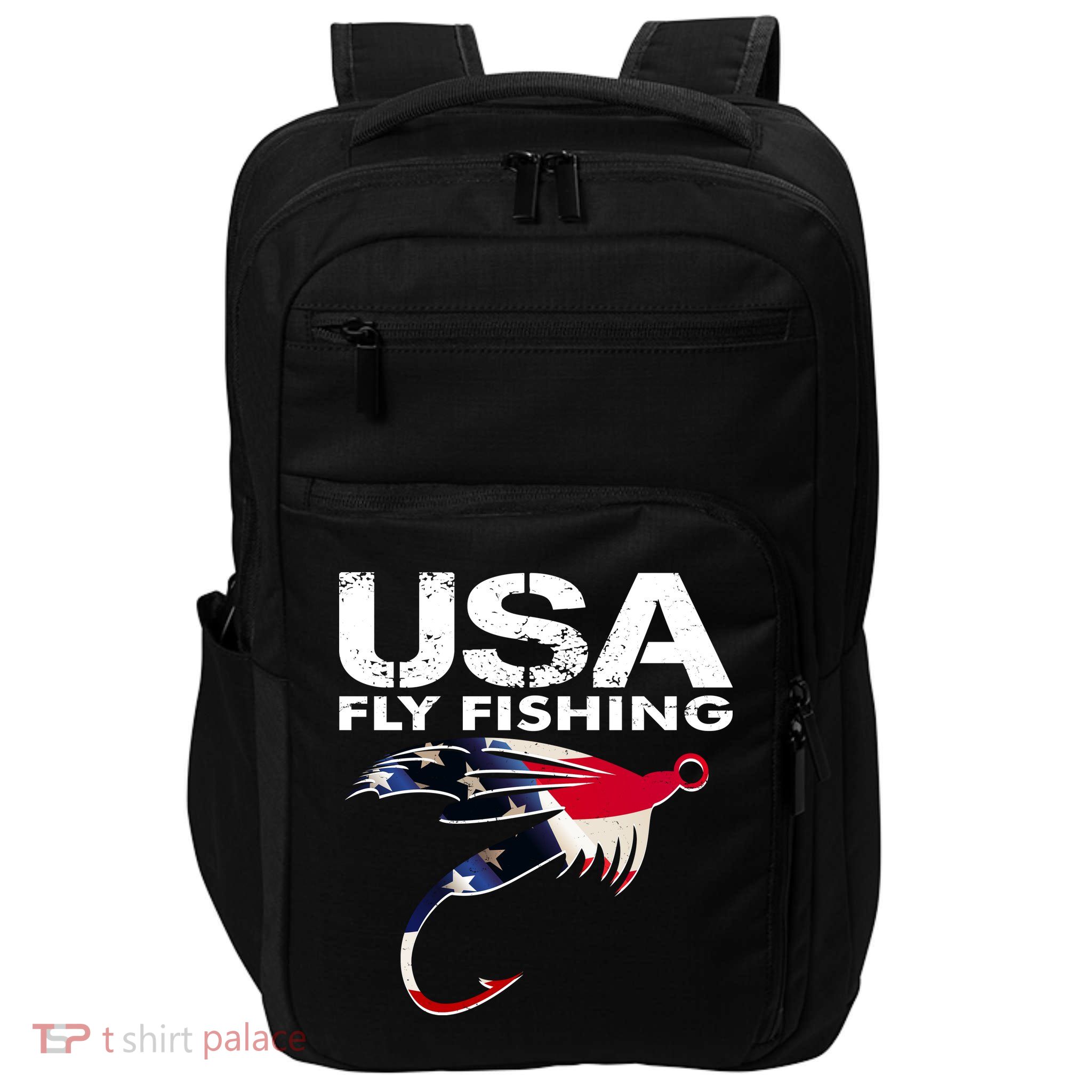USA Fly Fishing Sport Fishing Fan Impact Tech Backpack
