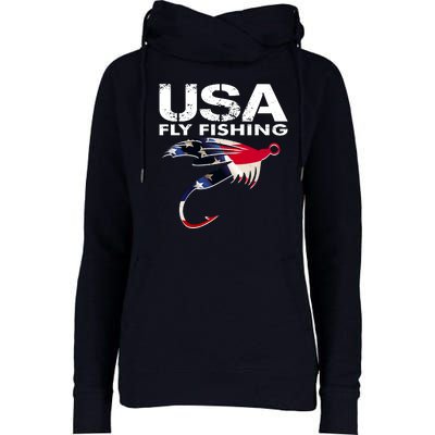 USA Fly Fishing Sport Fishing Fan Womens Funnel Neck Pullover Hood