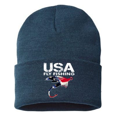 USA Fly Fishing Sport Fishing Fan Sustainable Knit Beanie