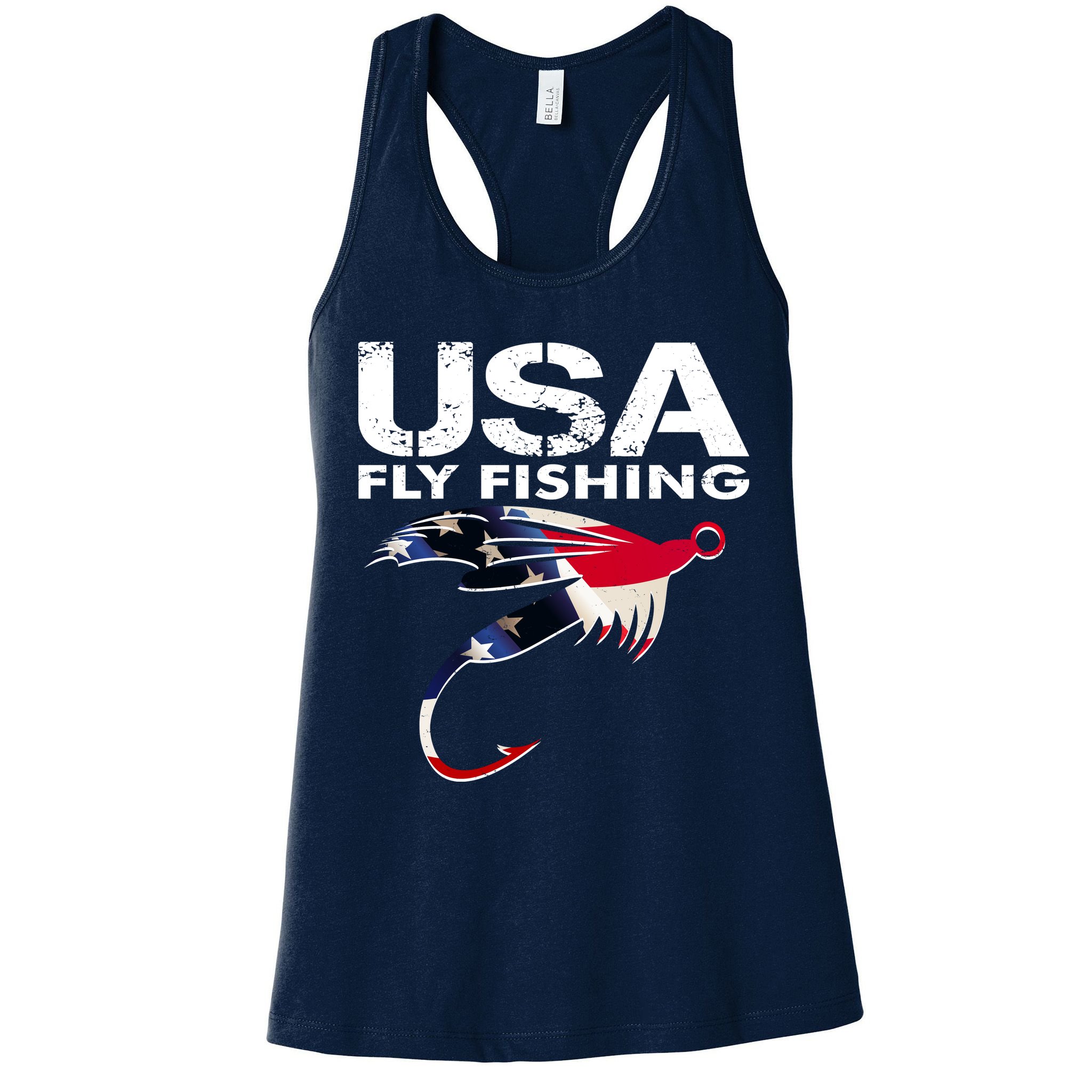 USA Fly Fishing Sport Fishing Fan Womens Tank Top