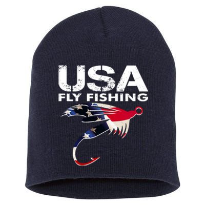 USA Fly Fishing Sport Fishing Fan Short Acrylic Beanie