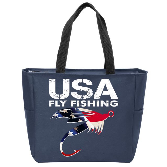 USA Fly Fishing Sport Fishing Fan Zip Tote Bag