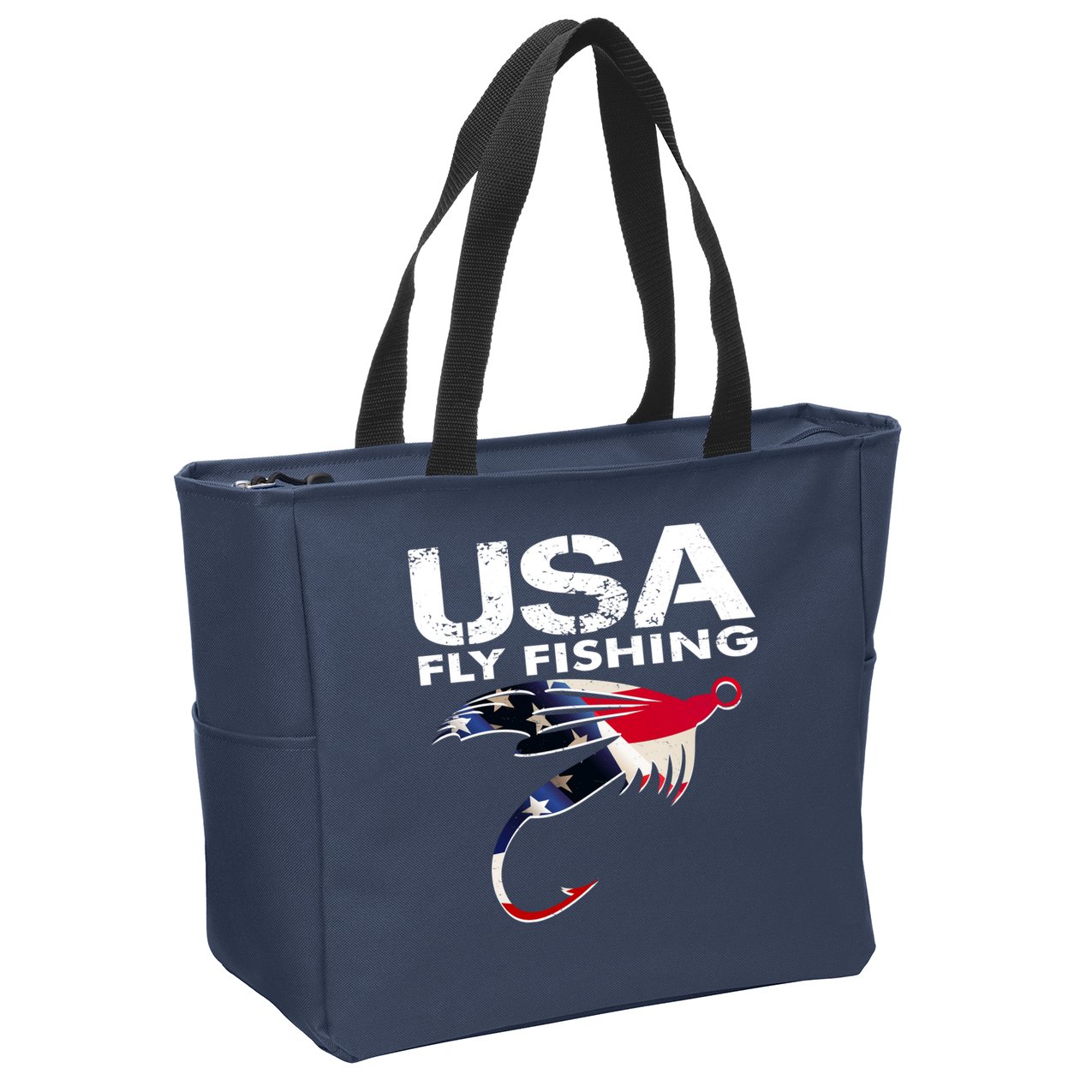 USA Fly Fishing Sport Fishing Fan Zip Tote Bag