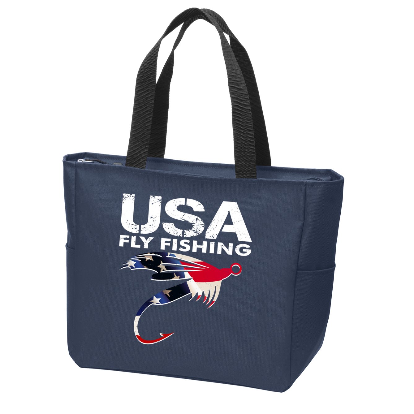 USA Fly Fishing Sport Fishing Fan Zip Tote Bag