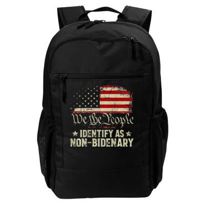 USA Flag Funny Biden I Identify As Non-Bidenary Daily Commute Backpack