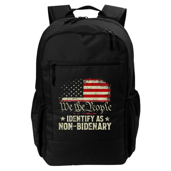 USA Flag Funny Biden I Identify As Non-Bidenary Daily Commute Backpack