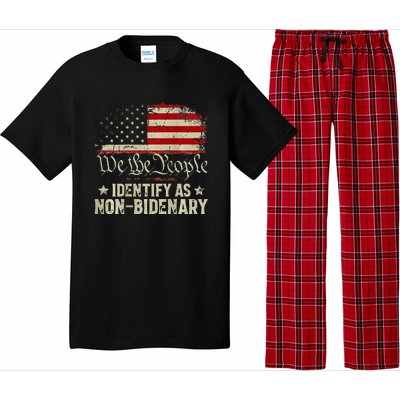 USA Flag Funny Biden I Identify As Non-Bidenary Pajama Set