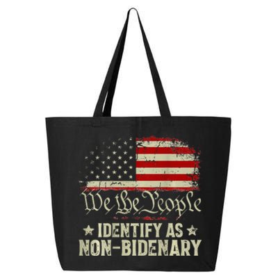 USA Flag Funny Biden I Identify As Non-Bidenary 25L Jumbo Tote