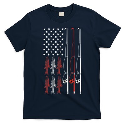 USA Flag Fishing Dad Grandpa Vintage Fishing Dad T-Shirt