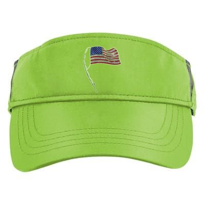 Usa Flag Fishing Sea Bass Fisher 4th Of July Gift Adult Drive Performance Visor