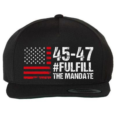 Us Flag Fulfill The Mandate 45 47 Wool Snapback Cap
