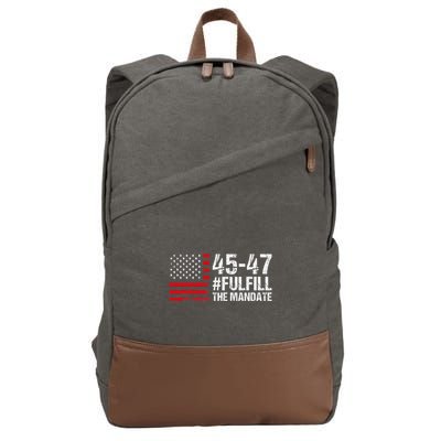 Us Flag Fulfill The Mandate 45 47 Cotton Canvas Backpack