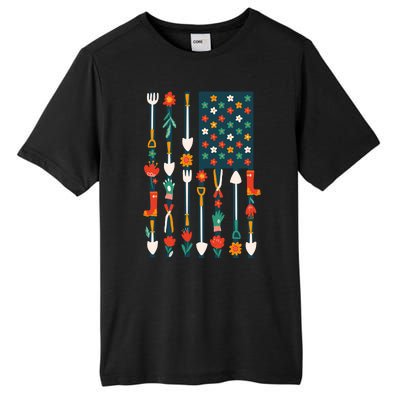 USA Flower Flag Garden Tall Fusion ChromaSoft Performance T-Shirt