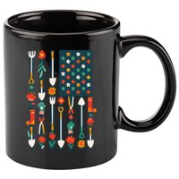 USA Flower Flag Garden 11oz C Handle Ceramic Mug