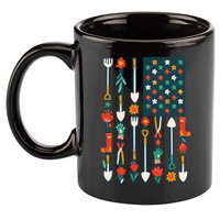 USA Flower Flag Garden 11oz C Handle Ceramic Mug