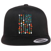 USA Flower Flag Garden Flatbill Hat