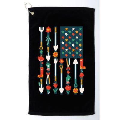 USA Flower Flag Garden Golf Towel