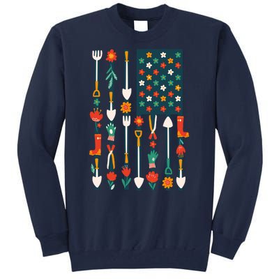 USA Flower Flag Garden Tall Sweatshirt