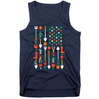 USA Flower Flag Garden Tank Top