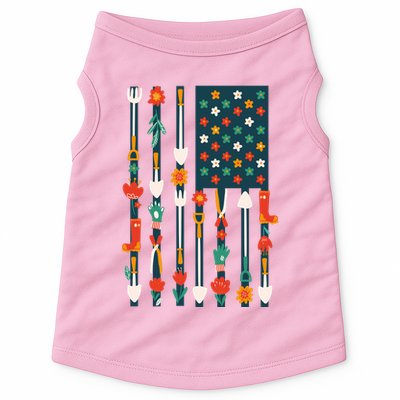 USA Flower Flag Garden Doggie Tank