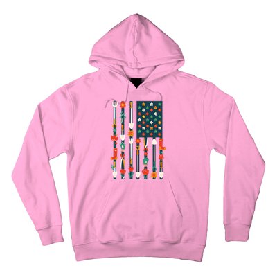 USA Flower Flag Garden Hoodie