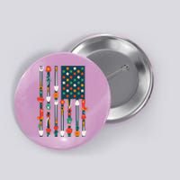 USA Flower Flag Garden Button