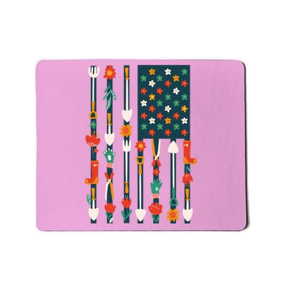 USA Flower Flag Garden Mousepad