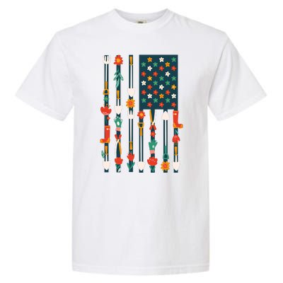 USA Flower Flag Garden Garment-Dyed Heavyweight T-Shirt