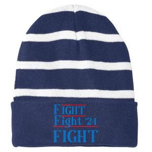 Usa Flag Fight For America Striped Beanie with Solid Band