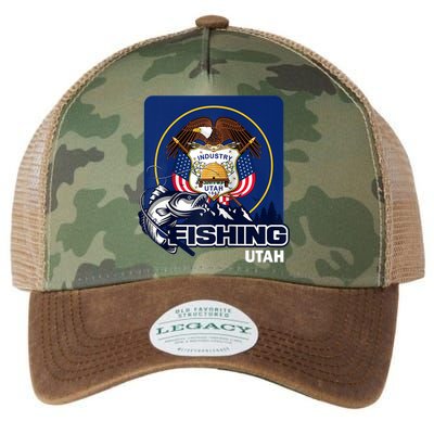 Utah Fishing Flag Of Utah Fishing In Utah Legacy Tie Dye Trucker Hat