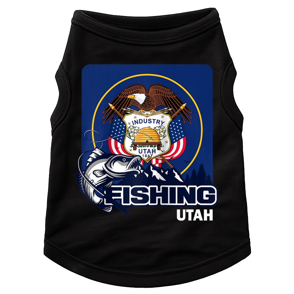 Utah Fishing Flag Of Utah Fishing In Utah Doggie Tank