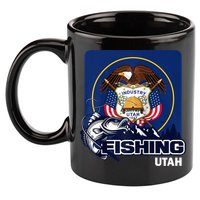 Utah Fishing Flag Of Utah Fishing In Utah 11oz C Handle Ceramic Mug