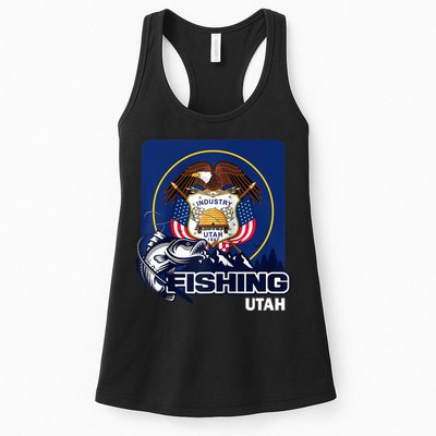Utah Fishing Flag Of Utah Fishing In Utah Womens Tank Top