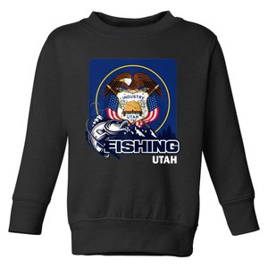 Utah Fishing Flag Of Utah Fishing In Utah Toddler Sweatshirt