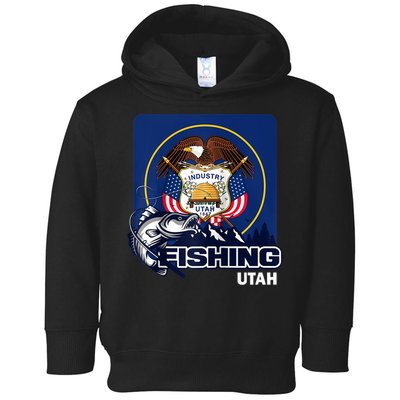 Utah Fishing Flag Of Utah Fishing In Utah Toddler Hoodie
