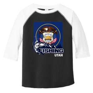 Utah Fishing Flag Of Utah Fishing In Utah Toddler Fine Jersey T-Shirt