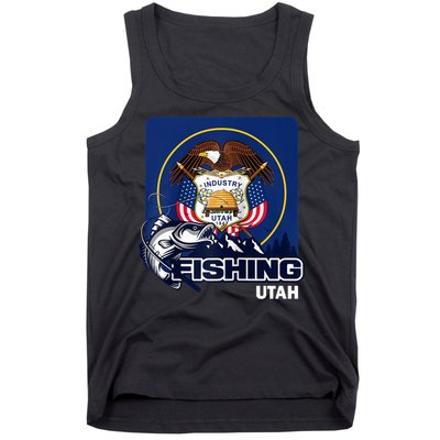Utah Fishing Flag Of Utah Fishing In Utah Tank Top