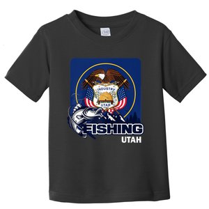 Utah Fishing Flag Of Utah Fishing In Utah Toddler T-Shirt