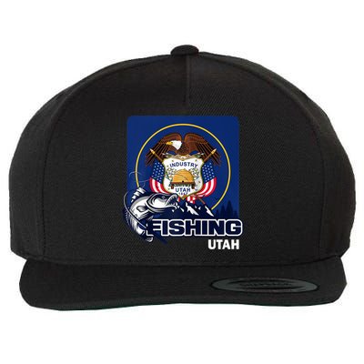 Utah Fishing Flag Of Utah Fishing In Utah Wool Snapback Cap