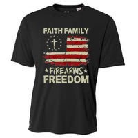 USA Flag Faith Family Firearms Freedom Patriotic Cooling Performance Crew T-Shirt