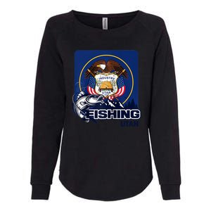 Utah Fishing Flag Of Utah Fishing In Utah Womens California Wash Sweatshirt