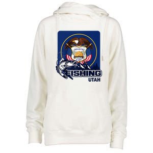 Utah Fishing Flag Of Utah Fishing In Utah Womens Funnel Neck Pullover Hood