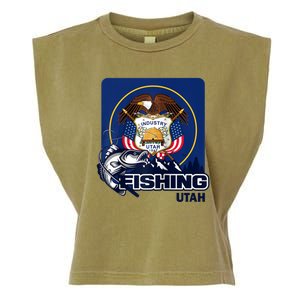 Utah Fishing Flag Of Utah Fishing In Utah Garment-Dyed Women's Muscle Tee